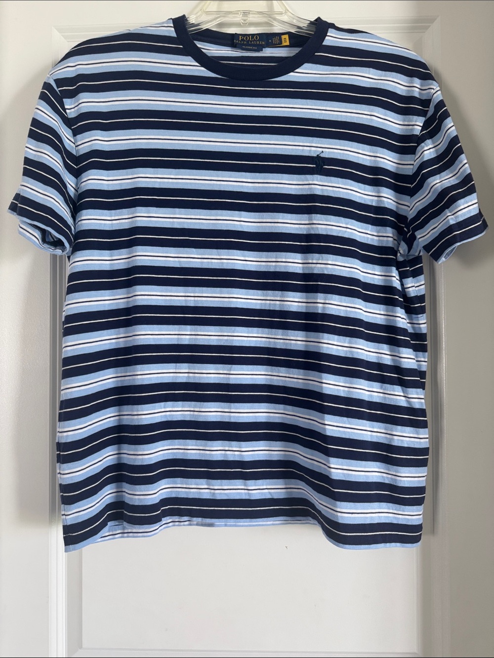 Polo by Ralph Lauren Navy & Light Blue Striped Crewneck Tee (1053)